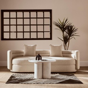 Milla Whitewash Mango Wood Column Detail Coffee Table