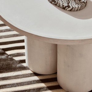 Milla Whitewash Mango Wood Column Detail Coffee Table