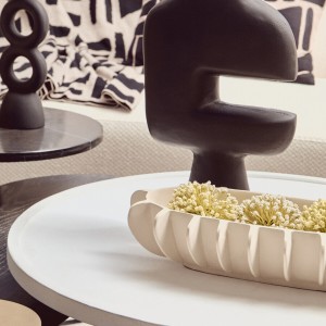 Milla Whitewash Mango Wood Column Detail Coffee Table