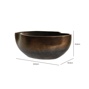12.2cm Gold and Black Ceramic Dish
