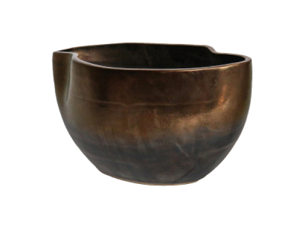 12.2cm Gold and Black Ceramic Dish