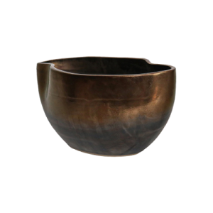 12.2cm Gold and Black Ceramic Dish