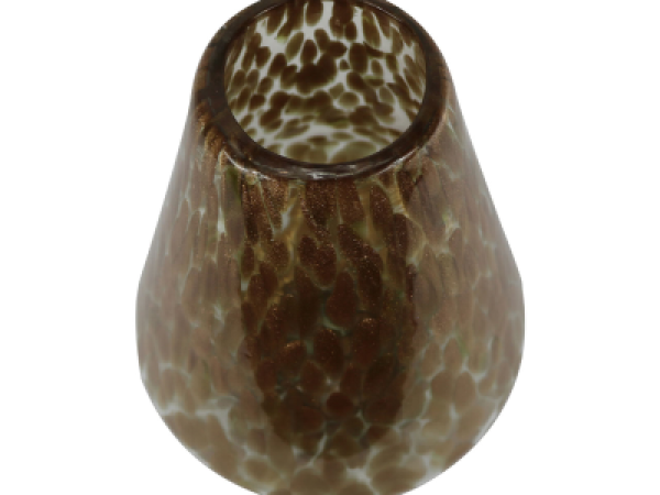 30cm Clear and Gold Handmade Glass Vase