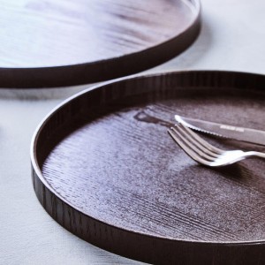 Bari Large Black Fir Wood Tray