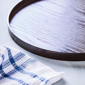 Bari Large Black Fir Wood Tray