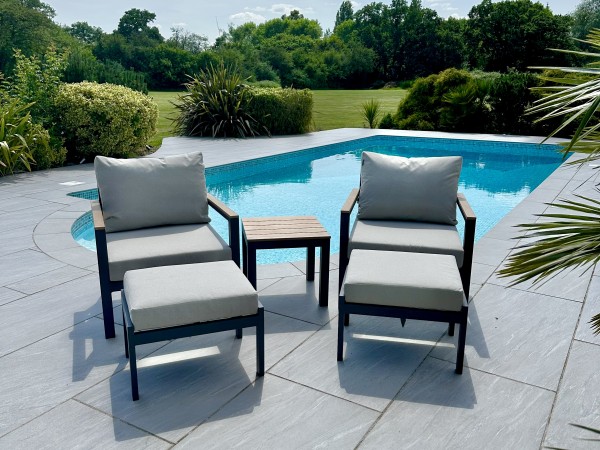 Nova - Heidi 5pc Lounging Set with Square Side Table - 2 SETS IN STOCK