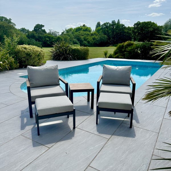 Nova - Heidi 5pc Lounging Set with Square Side Table - 2 SETS IN STOCK