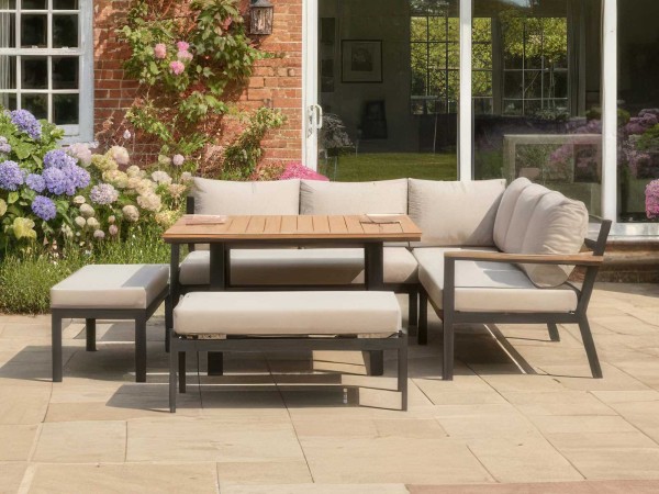 Nova - Heidi Deluxe Corner Sofa Dining Set with Square Rising Table - LOW STOCK