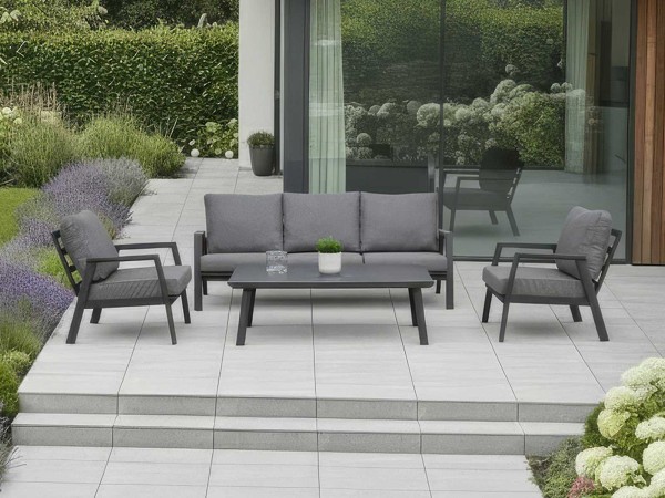 Nova - Phoenix 3 Seater Sofa Set with Rectangular Coffee Table - Grey