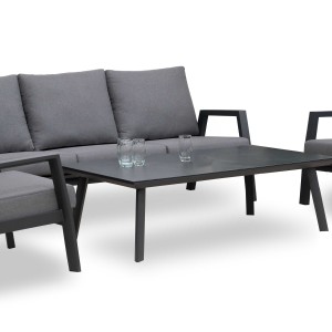 Nova - Phoenix 3 Seater Sofa Set with Rectangular Coffee Table - Grey