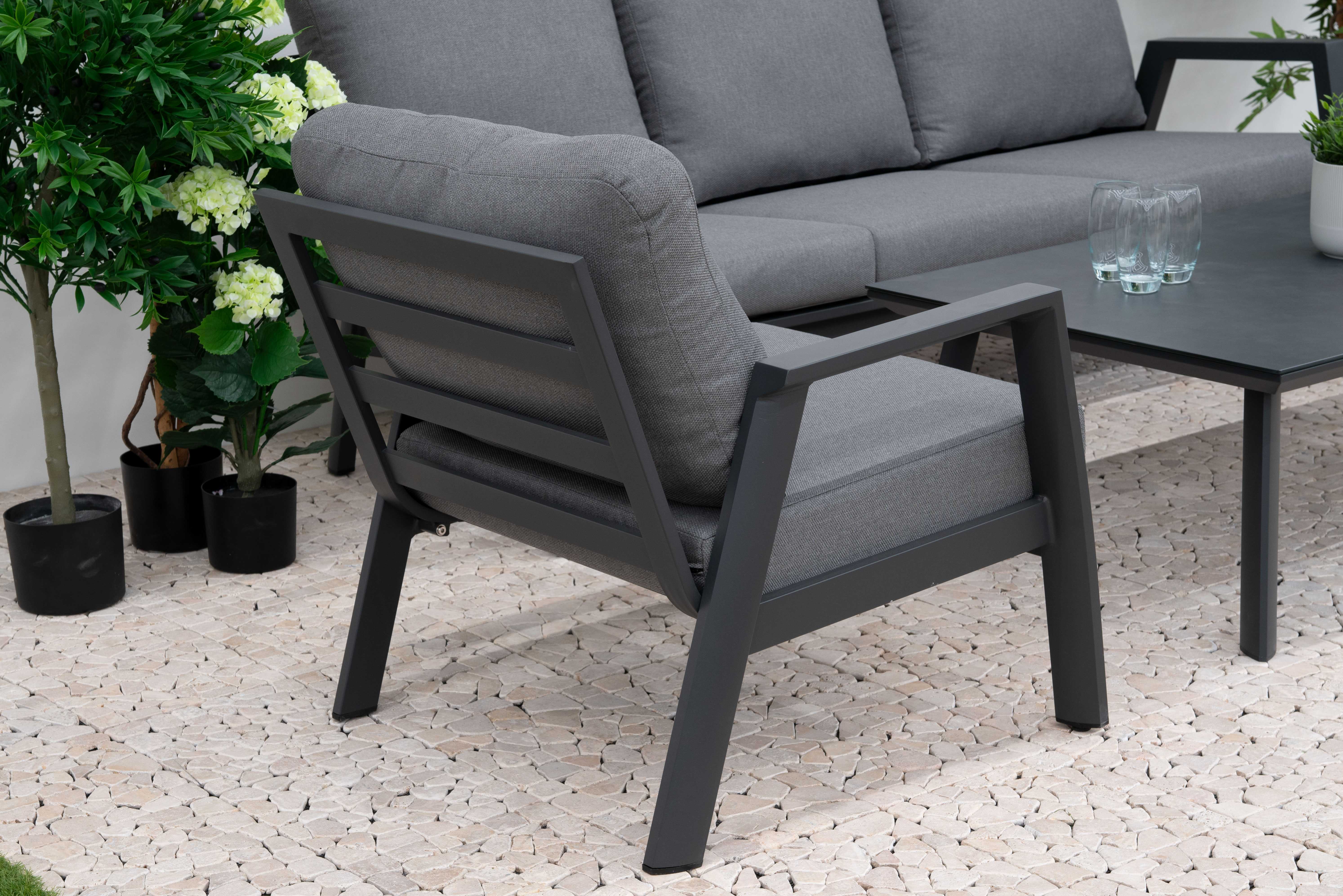 Nova - Phoenix 3 Seater Sofa Set with Rectangular Coffee Table - Grey