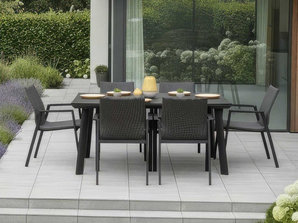 Nova - Phoenix 6 Seat Rectangular Dining Set - Grey