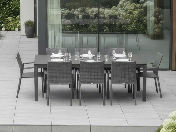 Nova - Phoenix 8 Seat Rectangular Dining Set - Grey