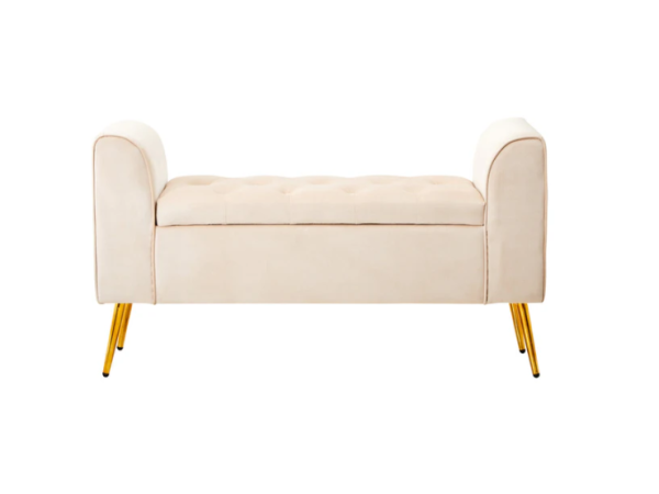 Larin Stone Velvet Ottoman Storage Bench