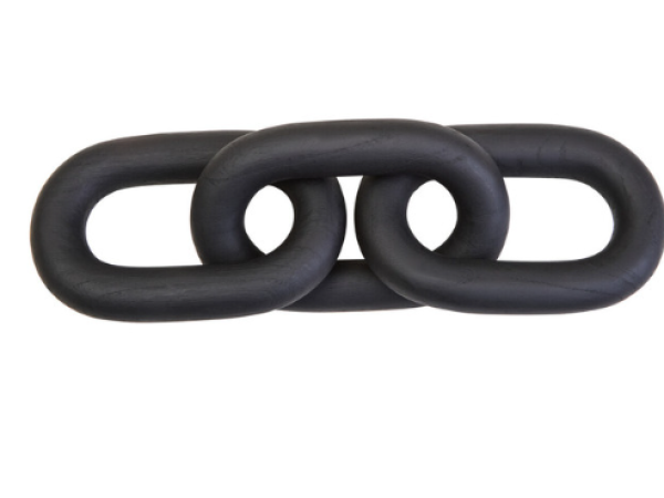 Kyra Black Wood 3 Link Chain Decor