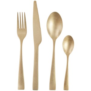 Aria 16 Piece Antique Gold Cutlery Set