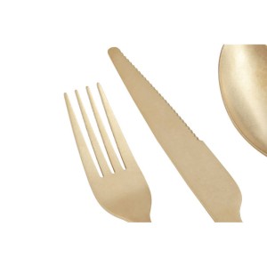 Aria 16 Piece Antique Gold Cutlery Set