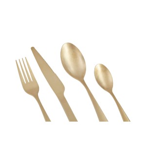 Aria 16 Piece Antique Gold Cutlery Set