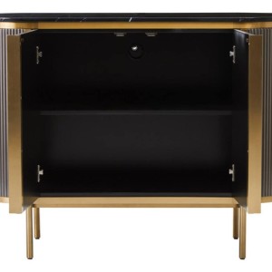 Dante Grey Two Door Sideboard with Black Marble Top
