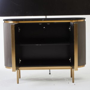 Dante Grey Two Door Sideboard with Black Marble Top