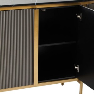 Dante Grey Two Door Sideboard with Black Marble Top