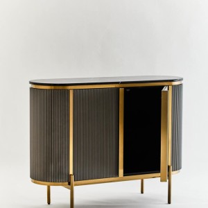 Dante Grey Two Door Sideboard with Black Marble Top