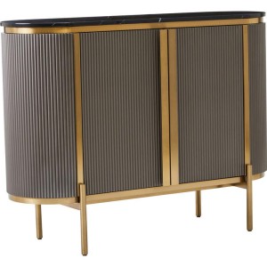 Dante Grey Two Door Sideboard with Black Marble Top