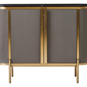 Dante Grey Two Door Sideboard with Black Marble Top
