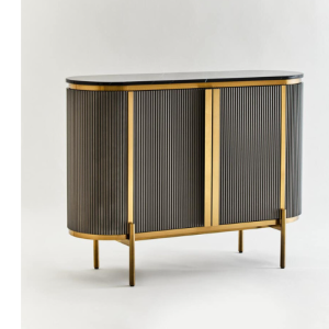 Dante Grey Two Door Sideboard with Black Marble Top