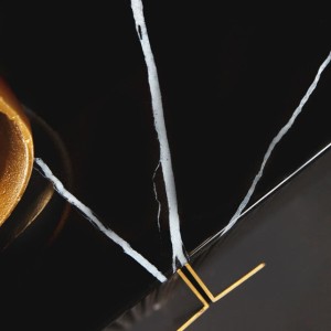 Dante Grey Four Door Sideboard With Black Marble Top