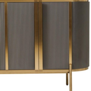 Dante Grey Four Door Sideboard With Black Marble Top