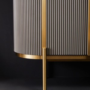 Dante Grey Four Door Sideboard With Black Marble Top