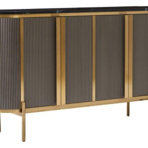 Dante Grey Four Door Sideboard With Black Marble Top