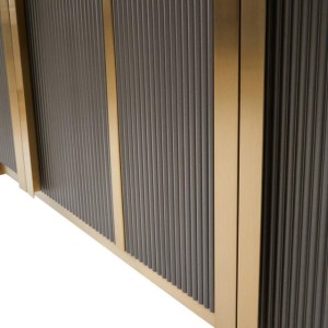 Dante Grey Four Door Sideboard With Black Marble Top