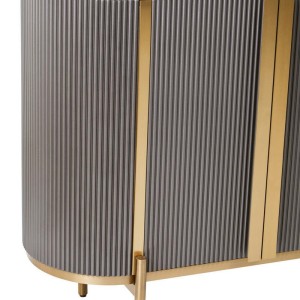 Dante Grey Four Door Sideboard With Black Marble Top