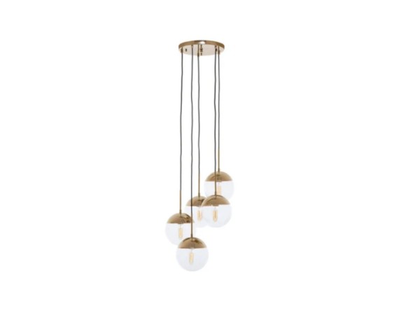 Raine Gold Finish Five Pendant Lights