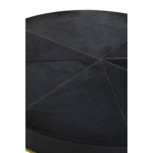 Chelsea Townhouse Hair on Leather Round Side Table
