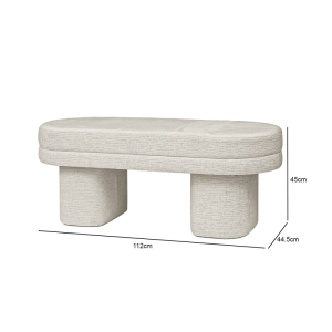 45cm Taupe Chenille Bench