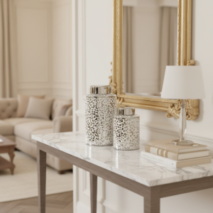 Large Silver Leopard Print Jar