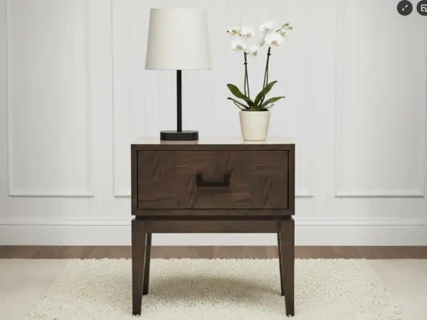 Maya One Drawer Antique Grey Side Table