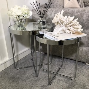 Chimes - Set of 2 Mirrored Top End Tables