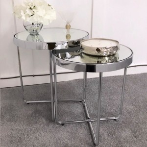 Chimes - Set of 2 Mirrored Top End Tables