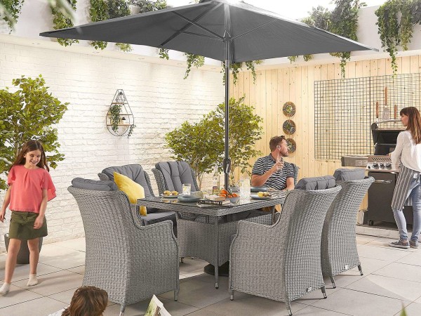 Nova - Heritage White Wash Thalia 6 Seat Dining Set - 1.5m x 1m Rectangular Table (1 IN STOCK)