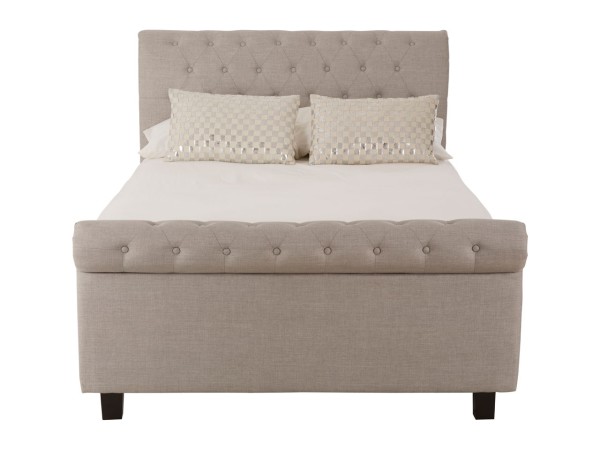 Chimes - Annabelle Light Grey Double Ottoman Bed