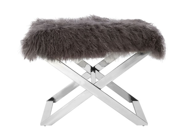Chimes - Savannah Grey Sheepskin Stool