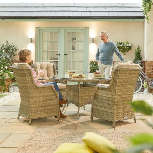 Nova - Oyster 4 Seat Dining Set - 1.2m Round Table