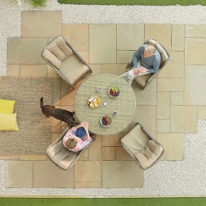 Nova - Oyster 4 Seat Dining Set - 1.2m Round Table